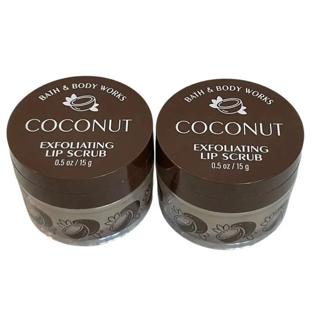 Bath and Body Works 2 Coconut Exfoliating Lip Scrub .5 oz. Price is for 2